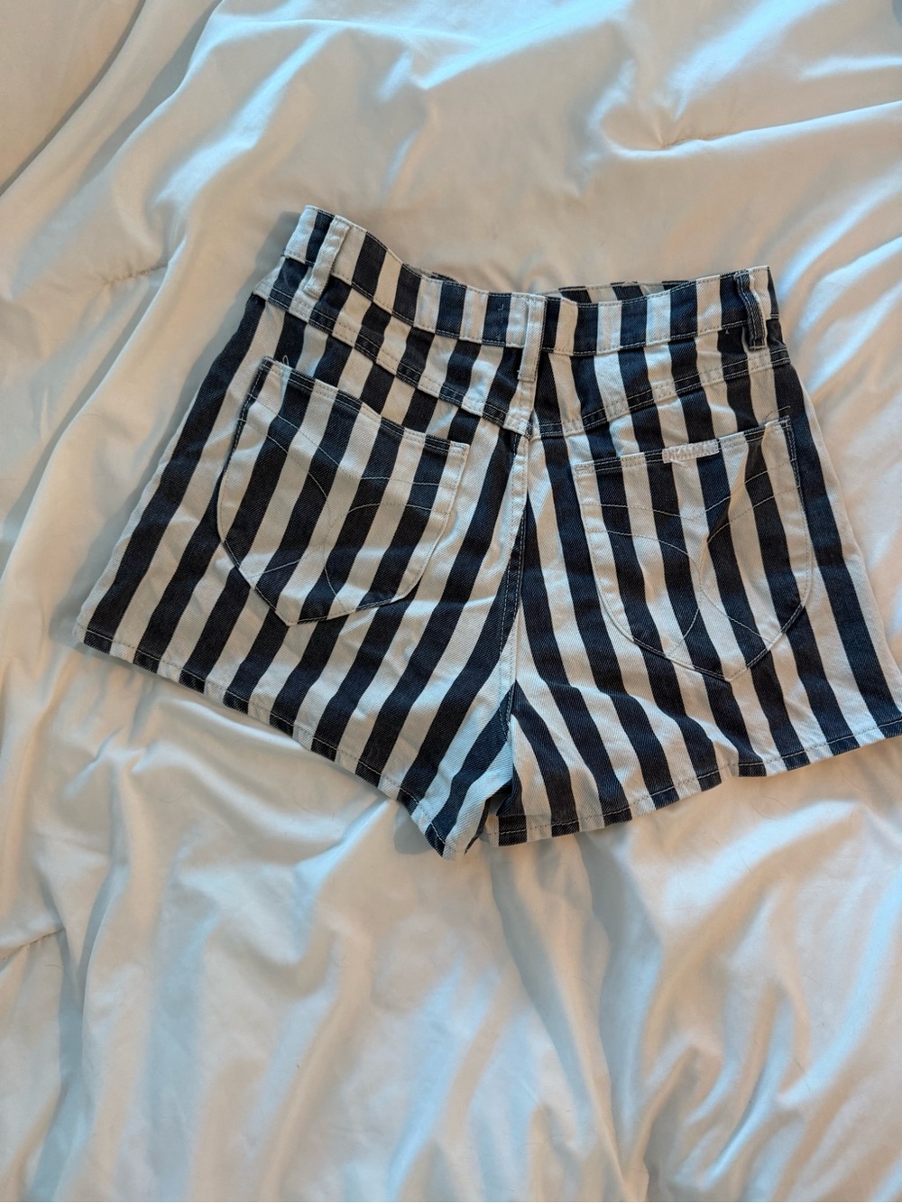 Anthropologie’s ROLLA'S Denim and White Striped Denim Shorts